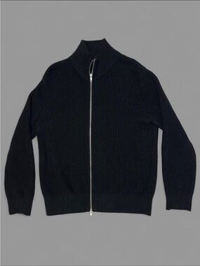 Quince Black Ribbed Turtleneck Sweater